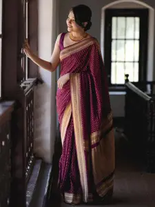KALINI Women Woven Design Banarasi Kanjivaram Cotton Silk Woven Saree