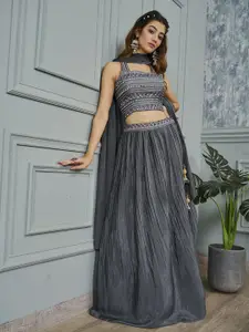 Krimmple Embroidered Thread Work Ready to Wear Lehenga & Blouse With Dupatta