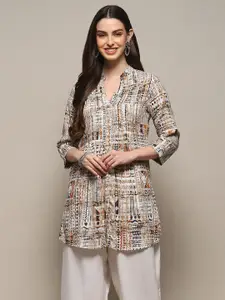 Biba Ethnic Motifs Printed Mandarin Collar Kurti