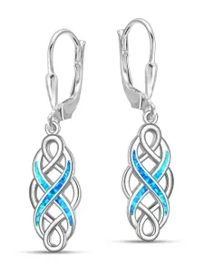 LeCalla 925 Sterling Silver-Plated Good Luck Irish Vintage Celtic Knot Drop Earrings