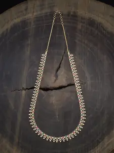 Kushal's Fashion Jewellery Gold-Plated Zircon Stone Studded Statement Necklace