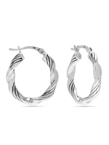 LeCalla Sterling Silver Rhodium-Plated Circular Shaped Drop Earrings