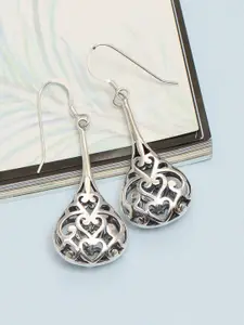 LeCalla 925 Sterling Silver Rhodium-Plated Teardrop Shaped Drop Earrings