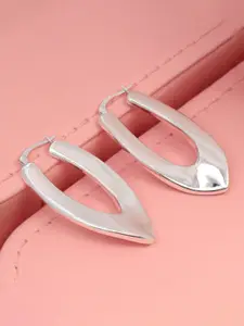 LeCalla 925 Sterling Silver-Plated Contemporary Hoops