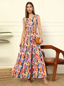 DEEBACO Print Fit & Flare Maxi Dress