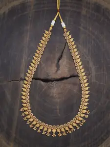 Kushal's Fashion Jewellery Gold-Plated Stone Studded Antique Necklace