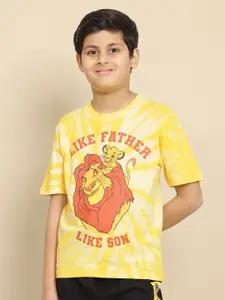 Kids Ville Boys Lion King Dyed Round Neck Cotton T-shirt
