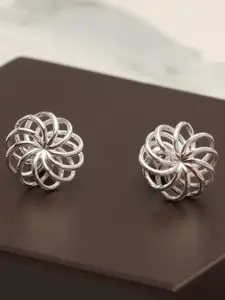 LeCalla 925 Sterling Silver-Plated Floral Shaped Studs