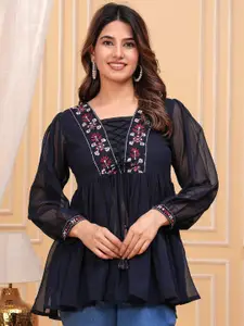 KALINI Women Cotton Embroidered Top