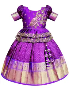 Wommaniya Impex Girls Embroidered Ready to Wear Lehenga &