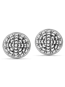 LeCalla Sterling Silver Rhodium Plated Circular Shaped Studs