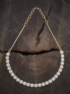 Kushal's Fashion Jewellery Gold-Plated Zircon Stone Studded Statement Necklace