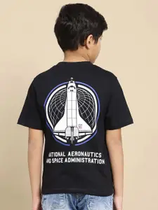 Kids Ville Boys NASA Graphic Printed Round Neck Cotton T-shirt