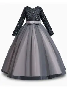 BAESD Girls Embellished Sequined Fit & Flare Dress Comes with a belt