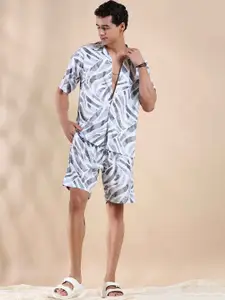 HOUSE OF MAHNOTS Abstract Printed Shirt With Shorts