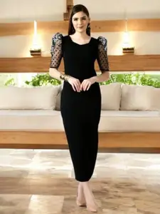 IUGA Women Puff Sleeves Maxi Dress