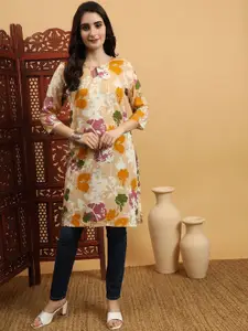 Anouk Rustic Women Floral Printed Keyhole Neck Floral Kurta