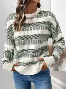 StyleCast x Revolte Women Cable Knit Round Neck Pullover Sweater