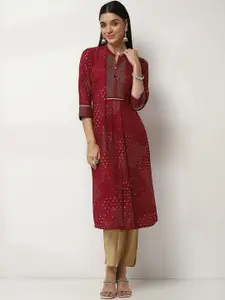 Rangriti Ethnic Motifs Printed Mandarin Collar A-Line Kurtas