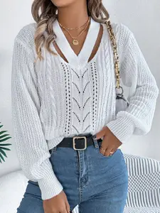 StyleCast x Revolte Women V-Neck Pullover Sweater