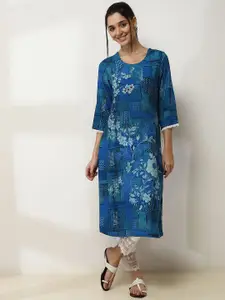 Rangriti Ethnic Motifs Printed Round Neck Straight Kurtas