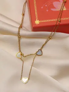 ARTKLIM Gold-Plated Heart Shaped Pendant Necklace
