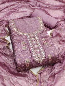 KIMISHA Floral Embellished Sequinned Unstitched Dress Material