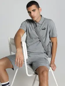 Puma Men Brand Logo Printed Pure Cotton Short Sleeve T-Shirt