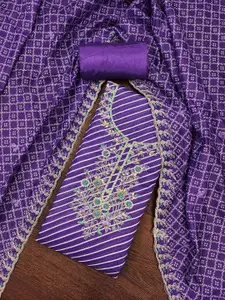 KIMISHA Leheriya Printed Beads And Stones Unstitched Dress Material