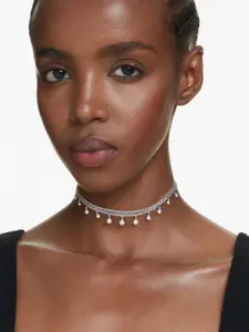 SWAROVSKI Rhodium-Plated Crystal Stone Studded Necklace