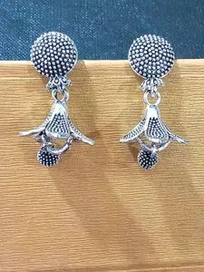 JMBW INTERNATIONAL Set Of 2 Sterling Silver-Plated Artificial Beaded Dome Shaped Jhumkas
