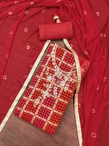 KIMISHA Ethnic Motifs Printed Beads And Stones Unstitched Dress Material