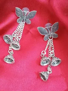 JMBW INTERNATIONAL Set Of 2 Sterling Silver-Plated Dome Shaped Jhumkas