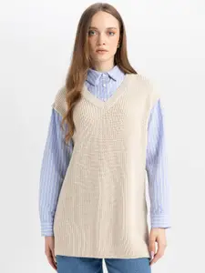 DeFacto Women Knitted V-Neck Sweater Vest