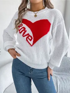 StyleCast x Revolte Women Self Design Pullover Sweaters