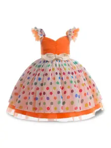 BAESD Polka Dots Printed Halter Neck Formal Fit & Flare Dress