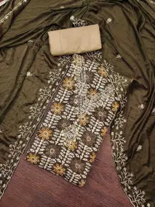 KIMISHA Floral Embellished Beads And Stones Unstitched Dress Material