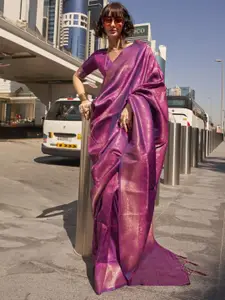 Anouk Woven Design Zari Silk Blend Banarasi Saree