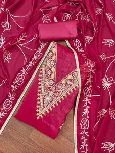 KIMISHA Floral Embroidered  Beads And Stones Unstitched Dress Material