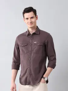 U.S. Polo Assn. Denim Co. Men Classic Fit Spread Collar Solid Cotton Casual Shirt