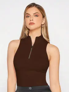 classy fashion Women High Neck Cotton Tank Top