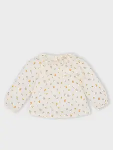 DeFacto Girls Floral Printed Ruffled Cotton Top