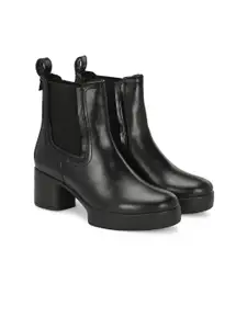 Delize Women Casual Block-Heeled Chelsea Boots