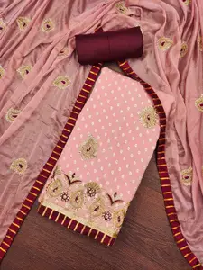 KIMISHA Ethnic Motifs Embroidered  Beads And Stones Unstitched Dress Material