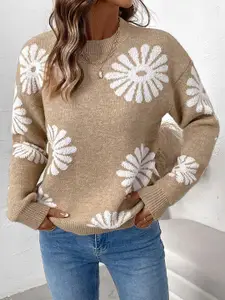 StyleCast x Revolte Women Floral Self Design Pullover