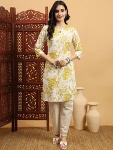 Anouk Rustic Women Floral Printed Keyhole Neck Floral Kurta