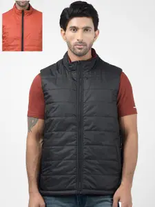Numero Uno Men Mock Collar Solid Casual Reversible Gilet Jacket