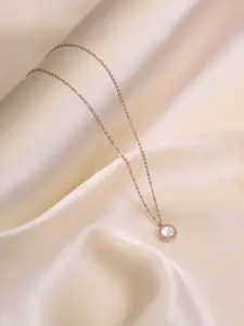 ARTKLIM Gold-Plated Artificial Stones Studded Minimal Pendant