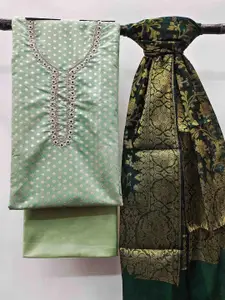 KIMISHA Floral Embellished Beads And Stones Unstitched Dress Material