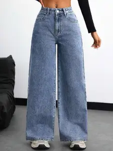 Aadvi Fashion Women Original High-Rise Stretchable Wide Leg Jeans